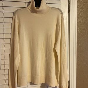 Chaps Women’s Sweater, Long Sleeve, Creme, Women’s Size XXL. 100% Cotton.